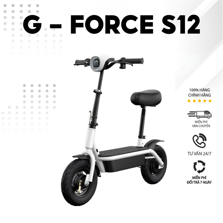 Xe SCOOTER điện G-FORCE S12 , Xe điện gấp gọn , động cơ 350W , Dung lượng ắn quy 11.9Ah - Bảo hành chính hãng 12 háng