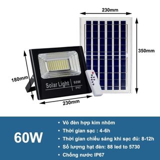 Đèn pha năng lượng mặt trời 60w led to 5730