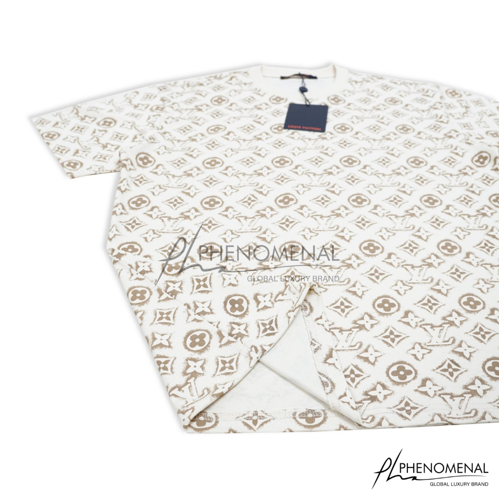 Áo LV Monogram Sand - Áo thun chất 100%cotton mịn dày 250GSM nặng trên 300gram