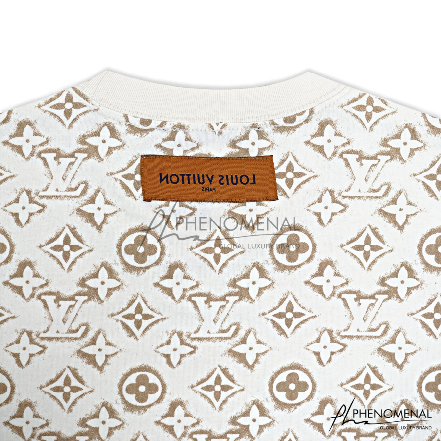 Áo LV Monogram Sand - Áo thun chất 100%cotton mịn dày 250GSM nặng trên 300gram