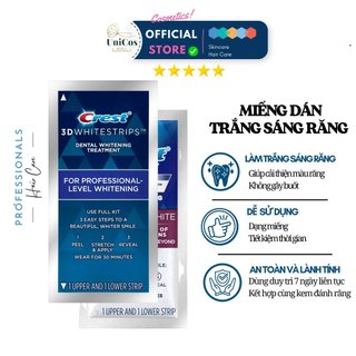 Miếng Dán Trắng Răng Crest 3D White - Dán Trắng Răng Cấp Tốc Chống Ê Buốt Răng Nhạy Cảm - Crest Dán Răng Lành Tính