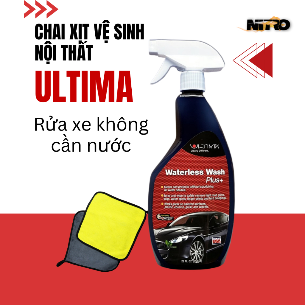 Chai xịt vệ sinh kính, xe ô tô Ultima công nghệ nano dẻo số 1 tại Mỹ, rửa xe không cần nước