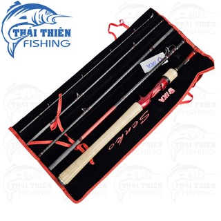 Cần câu cá ika senko 5 khúc khoen fuji, phôi xoắn thân rỗng cán hở dùng lure lóc chẽm mú
