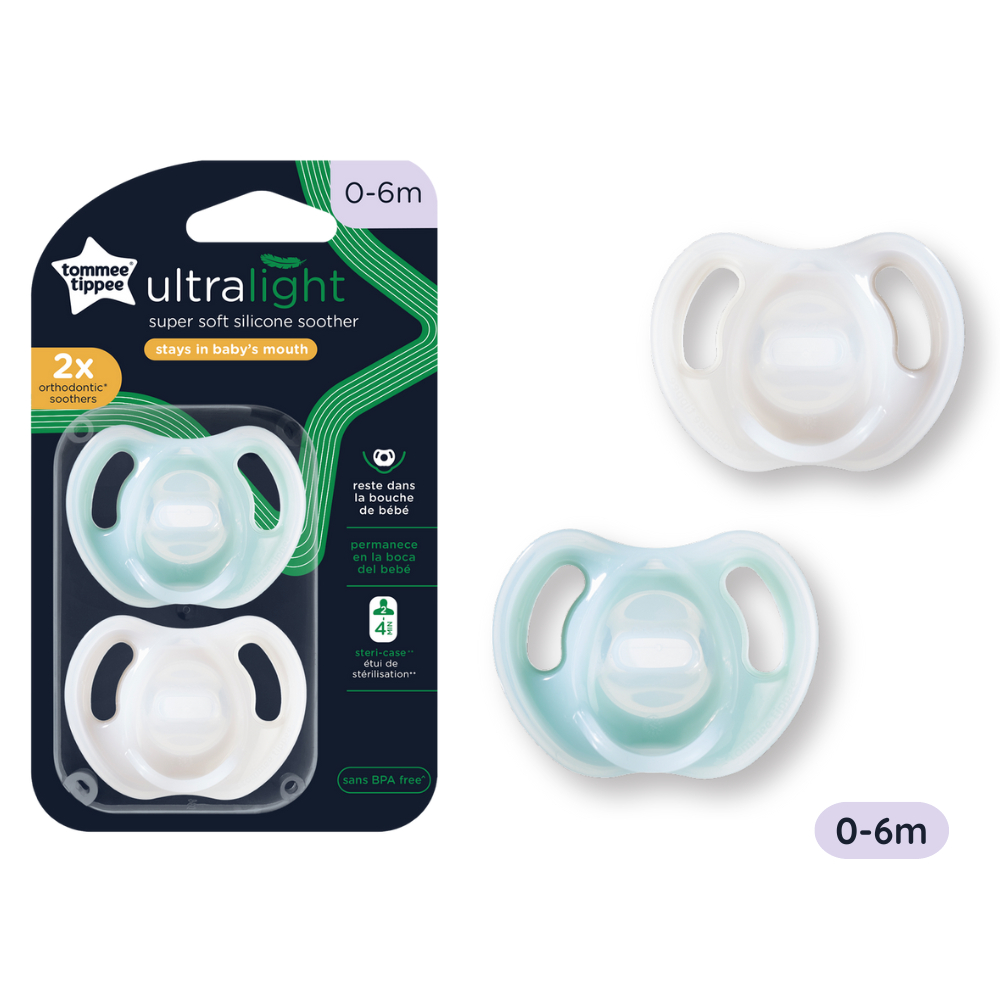 COMBO Ty ngậm silicon siêu nhẹ cho bé Tommee Tippee Ultra Light & Bình sữa ty siêu mềm Tommee Tippee 150ml