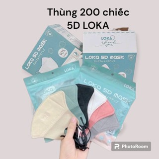 Thùng 200 chiếc Khẩu Trang 5D LOKA mask nhiều màu trend form ôm
