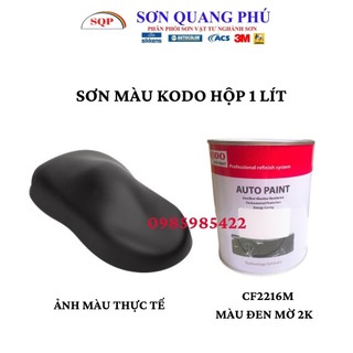 Sơn màu đen mờ cf2216m 1 lít 2k kodo, sơn phủ đen mờ 2 thành phần cho oto xe máy sơn đen mờ sonquangphu323