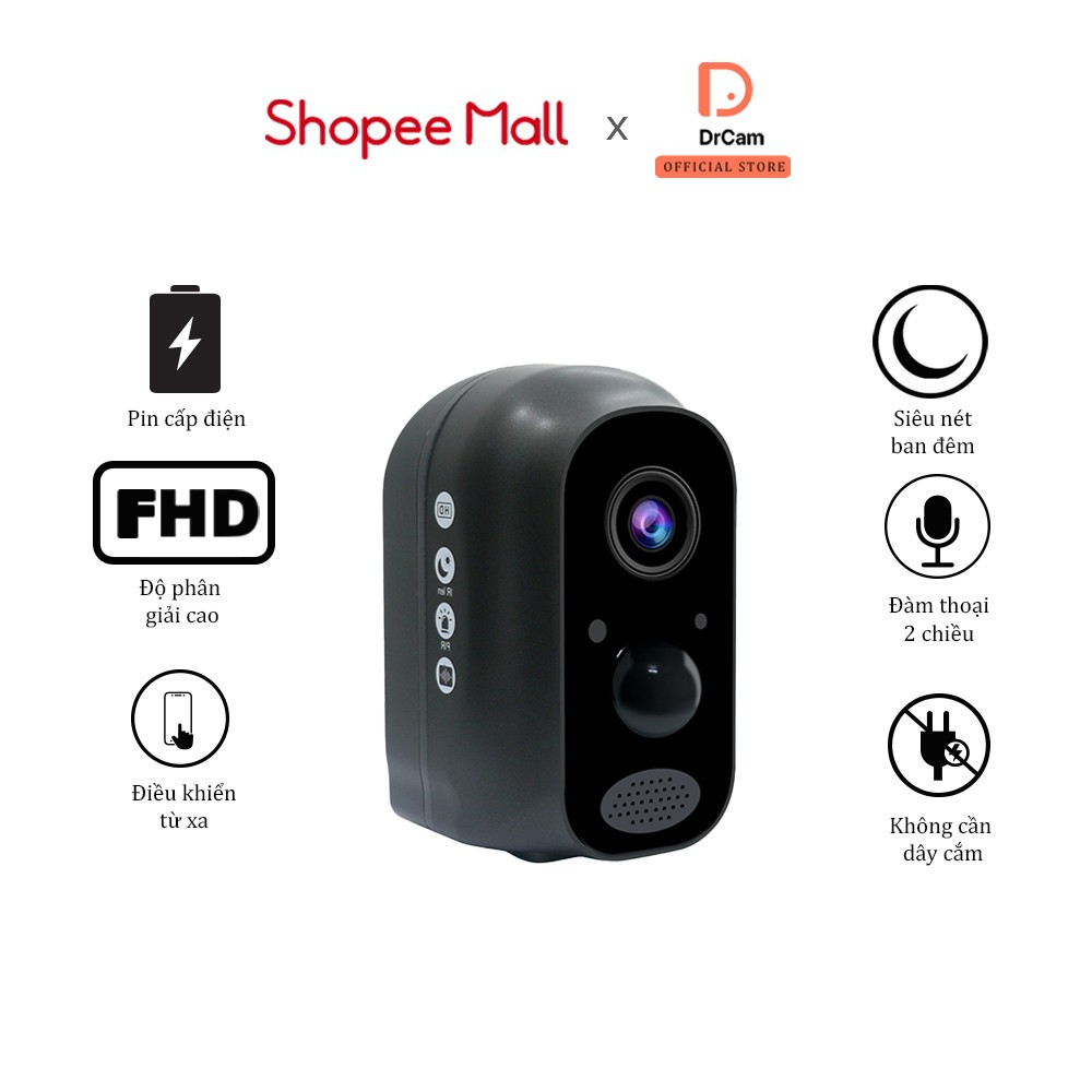 Camera 4G DrCam HK-S9-4G dung lượng Pin 5200mAh ngoài trời nhỏ gọn, tiện lợi Full HD 1080p - Hàng chính hãng