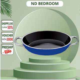 Chảo chống dính xanh 2 quai 24cm dùng được mọi loại bếp