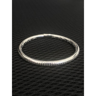 Vòng kiềng tay bạc nguyên chất Bát nhã tâm kinh chạm khắc lá và hoa sen cả trong vòng - phiên bản 202ê