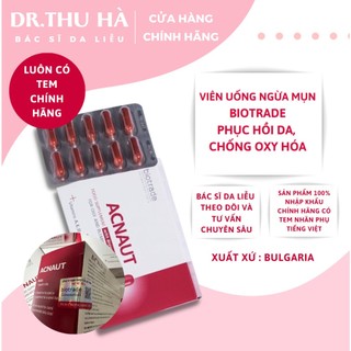 Hàng công ty nhập khẩu chính hãng date 2026- Viên uống giảm mụn Biotrade Acnaut Food Supplement 30 viên, giảm thâm mụn