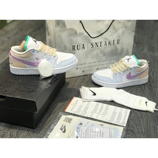 Siêu phẩm giày thể thao sneaker j/d multi color sashiko white pink hồng xanh cao cấp ảnh thật+tặng tất