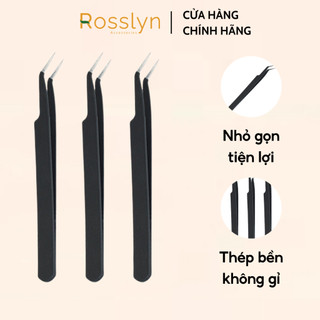 Nhíp gắn mi giả màu đen chất liệu théo không gỉ Rosslyn Cosmetic QT115