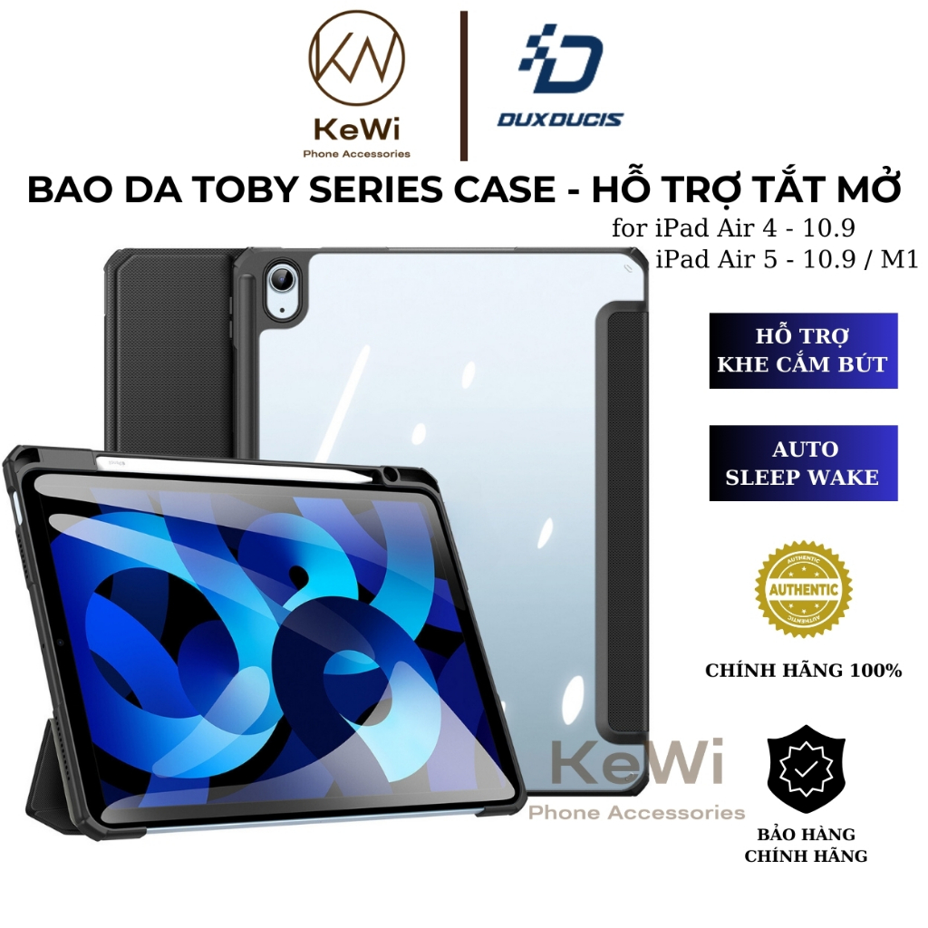 Bao Da Dux Ducis Dành Cho iPad Air 4 / iPad Air 5 10.9" / iPad Air M1, Toby Series Case Có Khe Cắm B