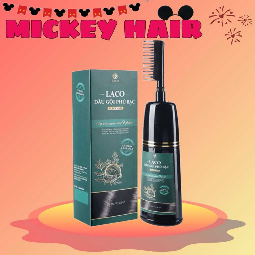 Dầu Gội Phủ Bạc Laco Black Hair 200ml giúp tóc nâu & đen tự tin sau 9 phút - MICKEY
