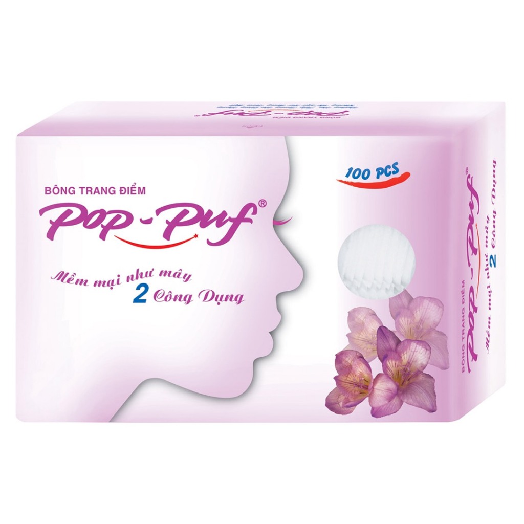 [HÀNG TẶNG KÈM, KHÔNG BÁN] BÔNG TẨY TRANG POP PUF (100 miếng/hộp)