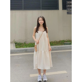 đầm be xốp xoè xinh xẻo
