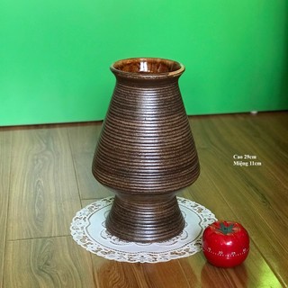 Bình hoa lọ hoa bát tràng men mộc đa dáng trơn không hoạ tiết, bình gốm lọ gốm bát tràng gqa4001