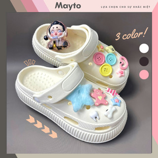  Dép nữ dép sục Mayto đế cao 5cm Sticker ngôi sao kiểu sandal quai hậu dễ thương CS-26 