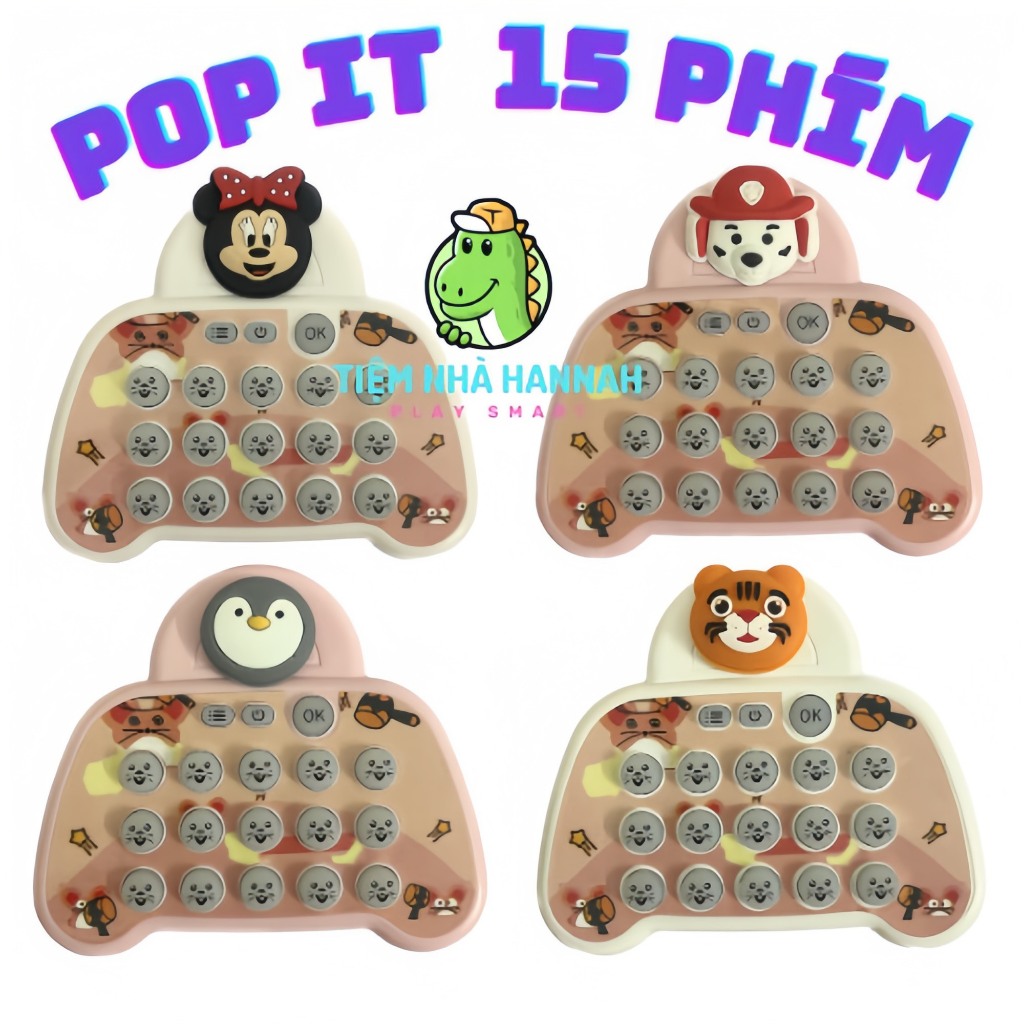 (15 Phím - 4 Chế Độ) Máy Chơi Game Pop It Kiểu Đập Chuột Giảm Stress 2023, Nhiều Chế Độ Chơi Theo Đèn Nhạc ( Kèm Pin )