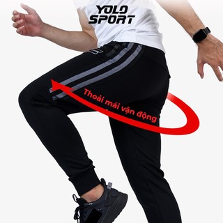 Quần Jogger Thun Nam Thể Thao YOLO SPORT Vải Poly 4 Chiều Bo Ống Cao Cấp Thoáng Mát Tập Gym Dạo Phố Đi Chơi