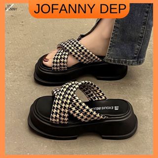 JOFANNY dép nữ thời trang cao cấp dép đi biển đế dày thời trang mới Chiều cao gót 4cm