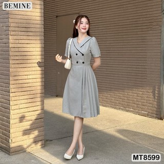 Đầm thiết kế công sở phối viền tùng xếp ly BEMINE MT8599