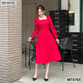 Đầm thiết kế cổ vuông tay dài tùng xoè BEMINE MT8765