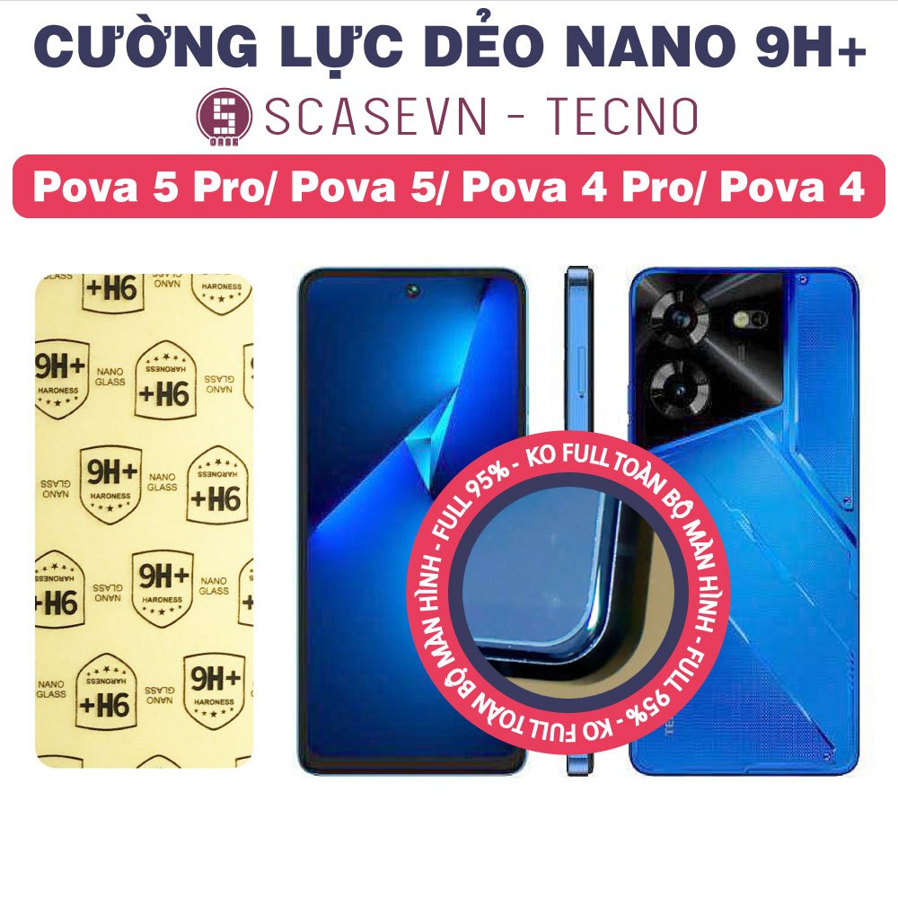Cường Lực Dẻo Nano Trong Suốt Tecno Pova 5 Pro/ Pova 5/ Pova 4 Pro/ Pova 4