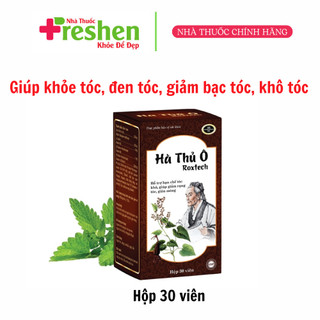 Viên uống Hà Thủ Ô Roxtech hỗ trợ giảm rụng tóc, đen tóc, giảm bạc tóc - Hộp 30 viên