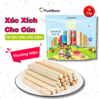 Xúc xích cho chó túi lớn 75 cây chính hãng - snack dinh dưỡng cho thú cưng fusiboss