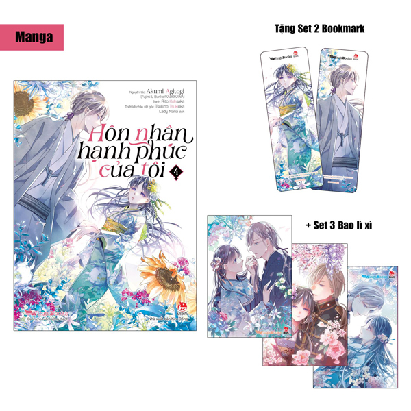 Sách -Hôn Nhân Hạnh Phúc Của Tôi  Tập 1 ,2,3,4 - (Light Novel - Manga ) + Poster + Ống