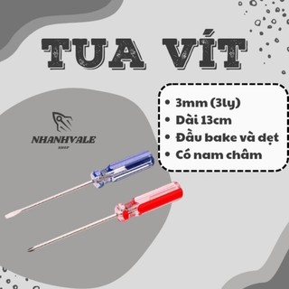 Tua vít bake và dẹt (4 nghạnh và 2 nghạnh) kích thước nhỏ 3 ly (3mm x 75mm)