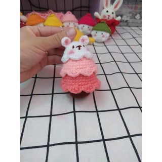 Móc khoá cây thông bằng len handmade