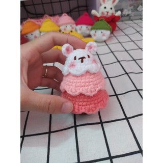 Móc khoá cây thông bằng len handmade