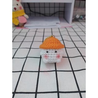 Móc khoá hình nấm bằng len handmade, móc khoá bằng len