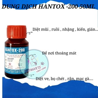 HANTOX 200 - 50ml diệt Ve Chó, Bọ Chét, Rận,Ruồi, Mũi,...