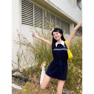 MOMO DRESS - Đầm liền cổ polo có dây rút [KATCHY]