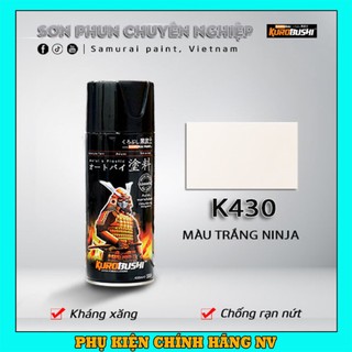 Sơn Samurai màu trắng Ninja xanh K430 chính hãng, sơn xịt dàn áo xe máy, sơn mâm xe chống nứt nẻ