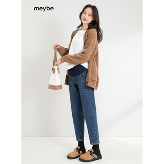Quần jean bầu công sở baggy trơn cao cấp meybe