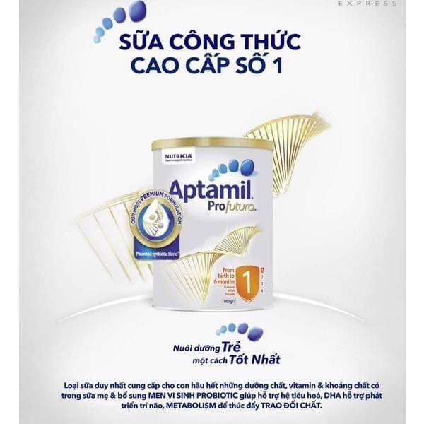 Sữa bột Aptamil Profutura Synbyotic Úc số 1 cho trẻ từ 0-6 tháng giúp bé tăng cường sức đề kháng, hỗ trợ trao đổi chất