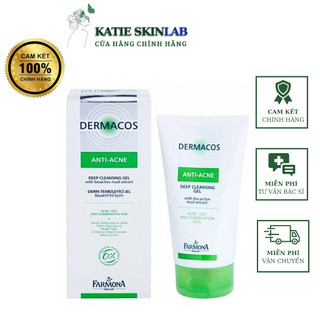 Sữa rửa mặt dermacos anti-acne deep gel cho da dầu, da mụn 150ml