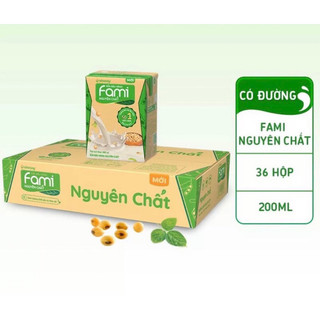  thùng 36 hộp sữa đậu nành Fami nguyên chất 200ml 