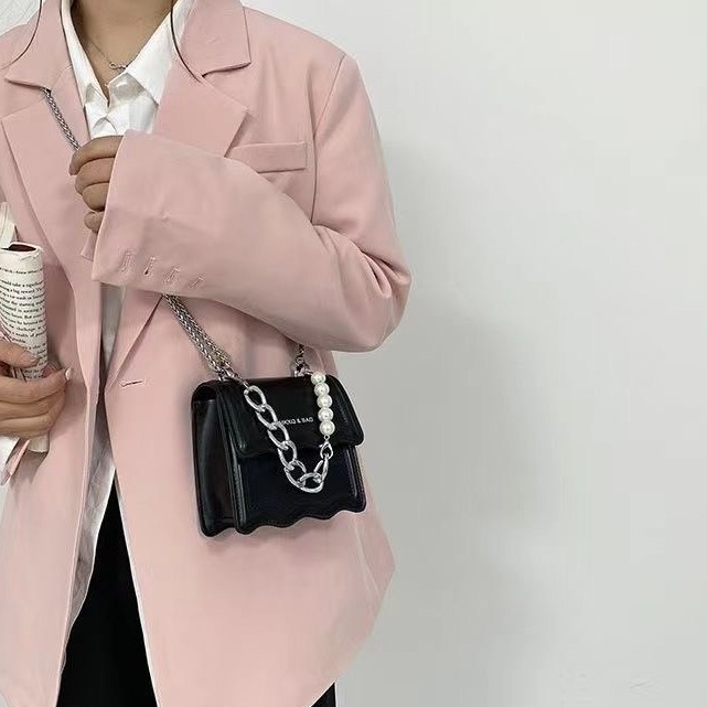 Túi xách đeo chéo nữ vân sóng phối xích đẹp đi chơi phong cách hàn quốc PK 669