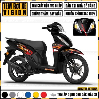 Tem Lửa Vision| VS34 | Tem Decal Hình Dán Xe Máy Vision 2015 2017 2018 2019 2020 2021 2022