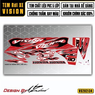 Tem Lửa Vision| VS34 | Tem Decal Hình Dán Xe Máy Vision 2015 2017 2018 2019 2020 2021 2022
