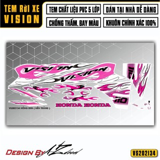 Tem Lửa Vision| VS34 | Tem Decal Hình Dán Xe Máy Vision 2015 2017 2018 2019 2020 2021 2022