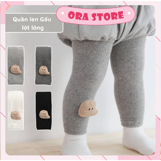 Quần Legging Len Xù HÌNH GẤU 3D Siêu Dày Ấm Cute, Dễ thương, Đẹp Cho Bé Trai Bé Gái, Quần Tất Lót Lông - ORASTORE