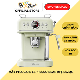 Máy pha cà phê tự động bear kfj-e12q5, 20 bar, pha cafe viên nén, pha espresso tạo bọt sữa, bh 18 th