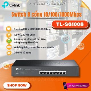 Bộ chia mạng switch 8 cổng gigabit tp-link tl-sg1008 vỏ thép