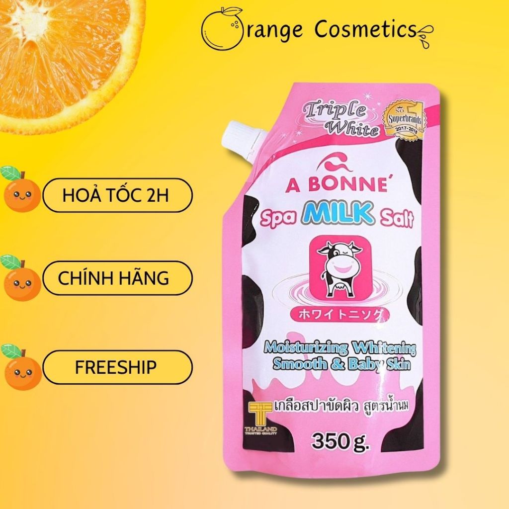 Muối Tắm Sữa Bò Tẩy Tế Bào Chết , Làm Sáng Da, Dưỡng Da Mịn Màng A Bonne Spa Salt Thái Lan 350G